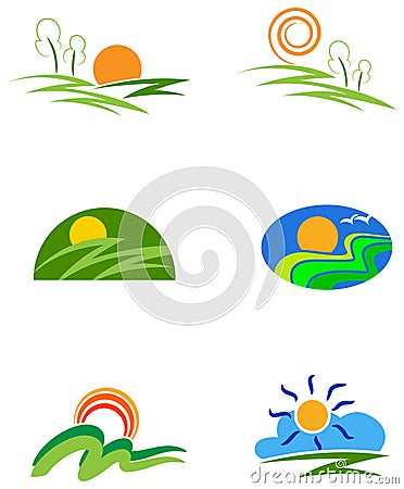 Collection of nature icons Vector Illustration