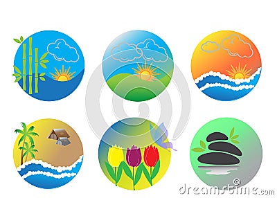 Collection of nature logos Stock Photo