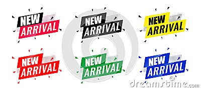 Collection of new arrivals text vector eps Vector Illustration