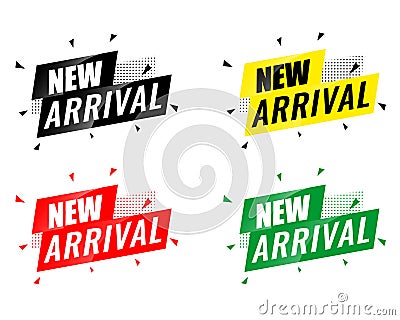 Collection of new arrivals text vector eps Vector Illustration