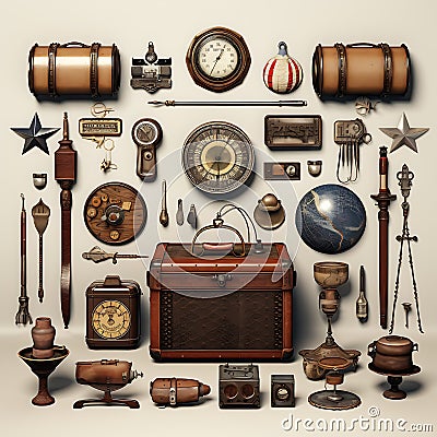 A collection of objects and objects Stock Photo