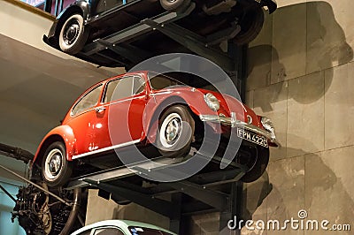 Collection of old cars exhibited in the Museum of Science in London. Editorial Stock Photo