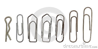 Collection of paper clips Stock Photo