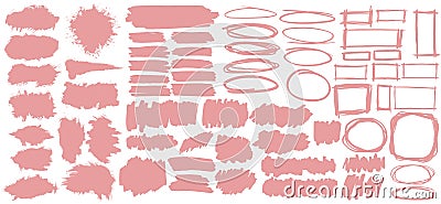 Collection of pastel pink banners illustration Cartoon Illustration