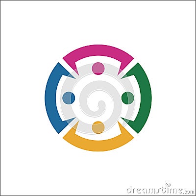 Collection Of People Icons In Circle - Vector Concept Engagement Vector Illustration