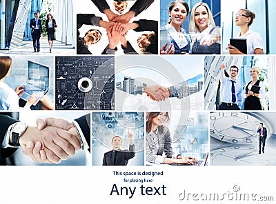 Collection of photos about business with handshakes Stock Photo