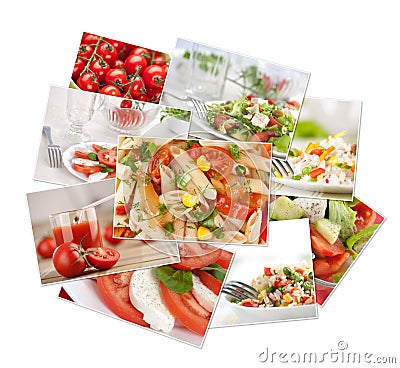 Collection of photos with food Stock Photo