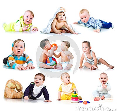 Collection photos of a kids Stock Photo