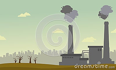 Collection of pollution industry background Vector Illustration