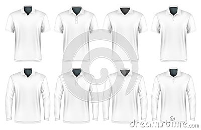 Collection of polo shirts with different polo-collars Vector Illustration