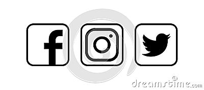 Collection of popular social media logos. Vector illustration Vector Illustration