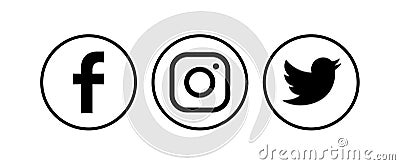 Collection of popular social media logos. Vector illustration Vector Illustration
