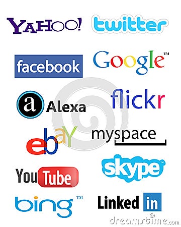 Social network logos Editorial Stock Photo