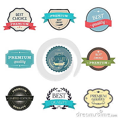 Collection of premium quality Labels. Vector Illustration