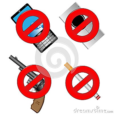 Collection of prohibiting sign Vector Illustration