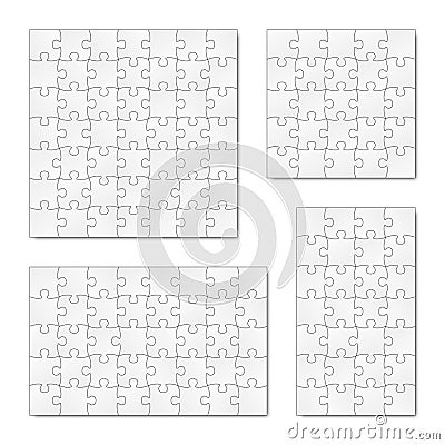 Collection of puzzle templates Vector Illustration