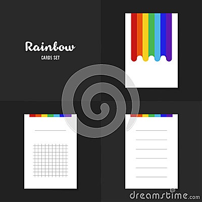 Collection Rainbow notebooks Vector Illustration