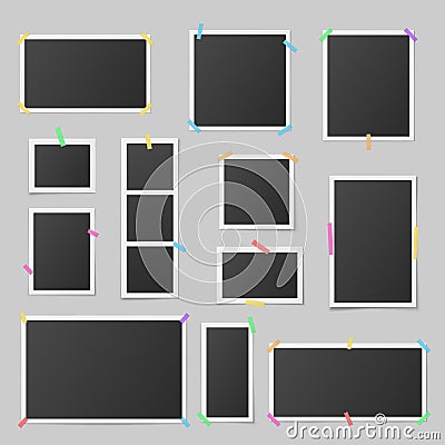 Collection of realistic photo frames vector illustration different memory card photograph frames Vector Illustration