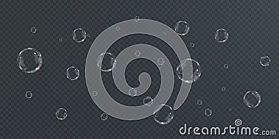 Bubbles are located on a transparent background. Vector Illustration