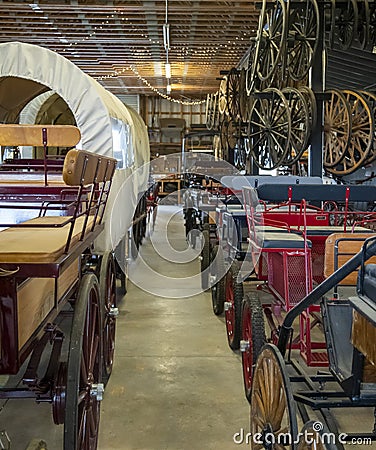 Antique Horse Drawn Carriages Stock Photo