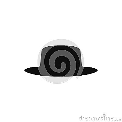 Collection of retro hats silhouette. Top hat isolated on white. Vector illustration Vector Illustration