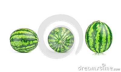 Collection Ripe single full watermelon berry isolated on white background Stock Photo