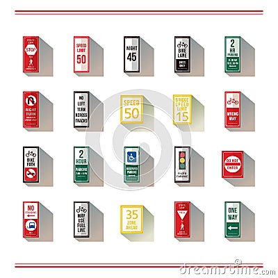 collection of road signs. Vector illustration decorative design Vector Illustration