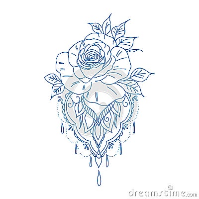 Collection roses on white background. Icon rose Cartoon Illustration