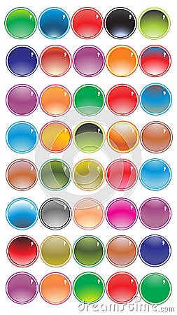 Collection of round gel filled Vector Illustration