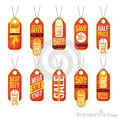 Collection of sale labels price tags banners stickers badges tem Vector Illustration