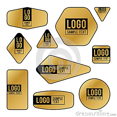 Collection of sample logo and text cards Vector Illustration