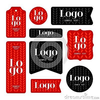 Collection of sample logo and text cards Vector Illustration