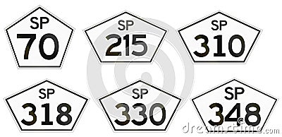 Collection of Sao Paolo route signs Stock Photo