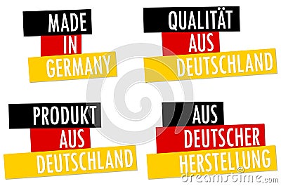 collection seals Made in Germany Vector Illustration