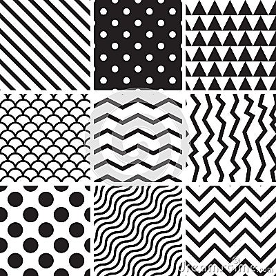 Collection seamless backgrounds with lines Vector Illustration