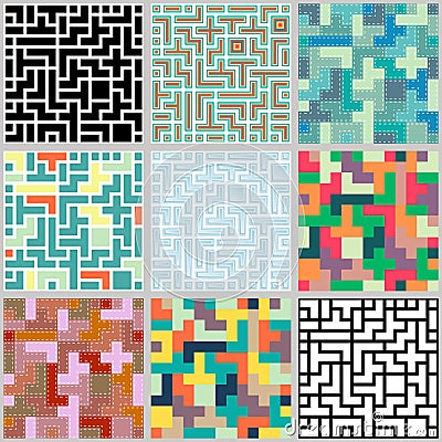 Collection of seamless colorful background Vector Illustration