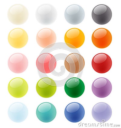 Collection set of glossy colorful button element Stock Photo