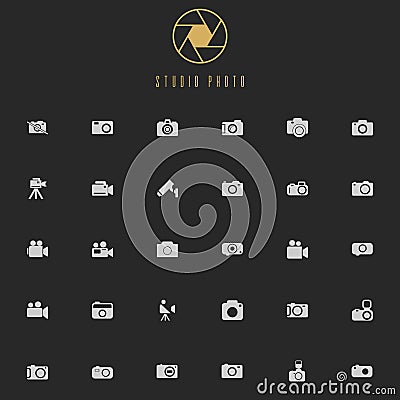 Collection set icons photo pack, in Vector Illustration