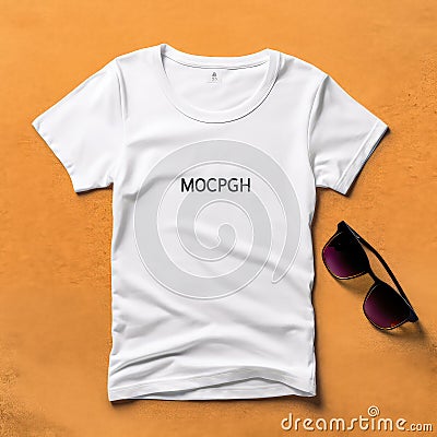 Collection of Realistic White T-Shirt Mockups for Men and Women Stock Photo