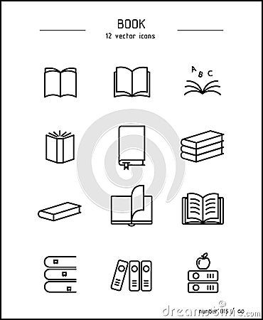 Simple vector images of books, textbooks and catalogs Vector Illustration