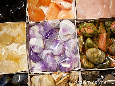 Collection of small various minerals Stock Photo