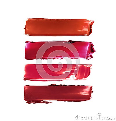 Collection of smudged lipsticks Stock Photo