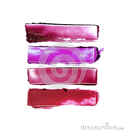 Collection of smudged lipsticks Stock Photo