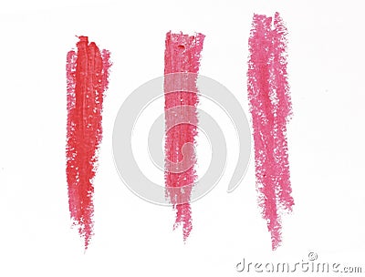 Collection of smudged lipsticks Stock Photo