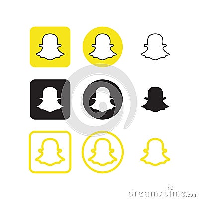 Snapchat social media icons Vector Illustration