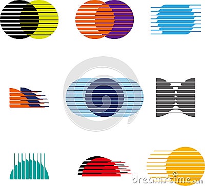 Collection of sphere vector logo set Vector Illustration