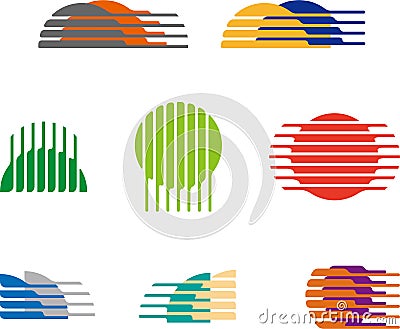 Collection of sphere vector logo set Vector Illustration