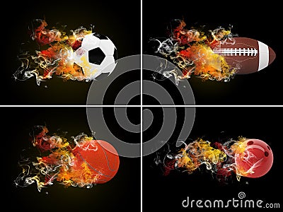 Collection sport balls Stock Photo