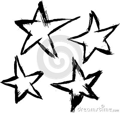 Brushed Vector Stars Vector Illustration