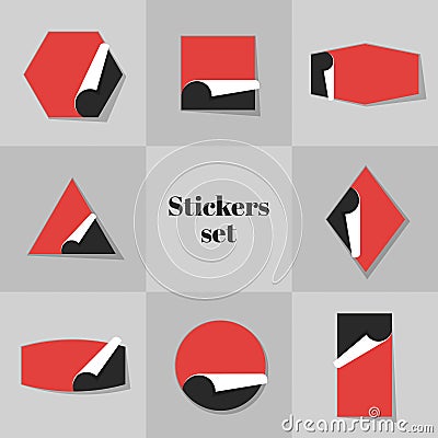 Collection Stickers cards Vector Illustration